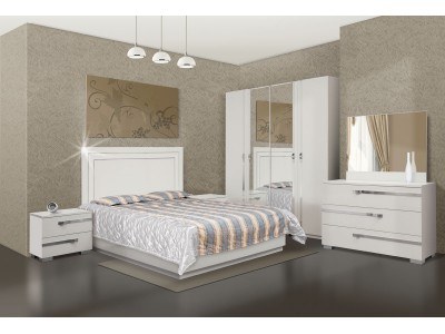 Спален комплект ЕКСТАЗА (бял лак)